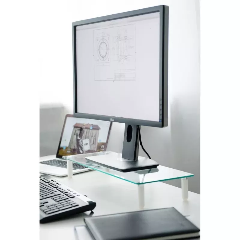 Techly Universal Tabletop Monitor Riser, freistehend, 20 kg, 33 cm (13 Zoll), 81,3 cm (32 Zoll), transparent