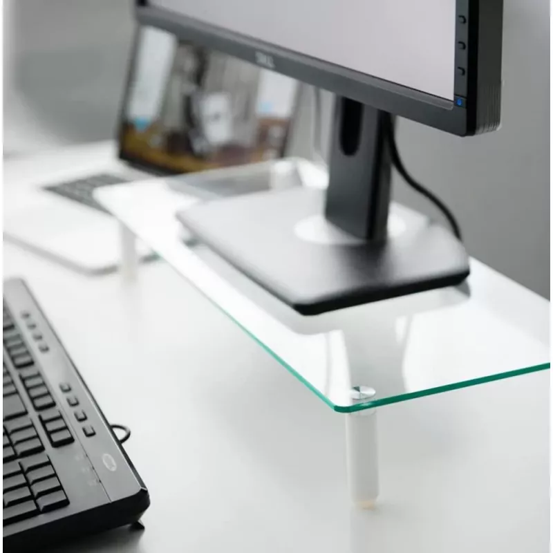 Techly Universal Tabletop Monitor Riser, freistehend, 20 kg, 33 cm (13 Zoll), 81,3 cm (32 Zoll), transparent