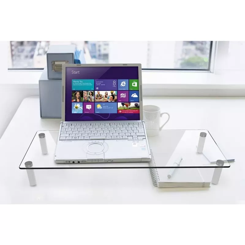 Techly Universal Tabletop Monitor Riser, freistehend, 20 kg, 33 cm (13 Zoll), 81,3 cm (32 Zoll), transparent