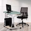 Techly Kompakter PC-Tisch aus Metall und Glas mit Rollen ICA-TB 3791A