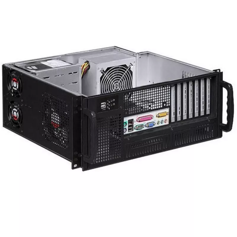 Techly Gehäuse Industrie-Rack 19/Desktop 4U Ultra Kompakt Schwarz I-CASE MP-P4HX-BLK6
