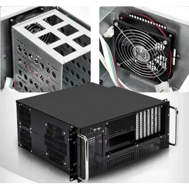 Techly Gehäuse Industrie-Rack 19/Desktop 4U Ultra Kompakt Schwarz I-CASE MP-P4HX-BLK6