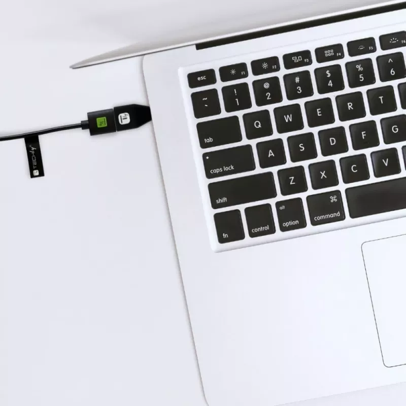 Techly USB-C Stecker auf USB-A Buchse Adapter Schwarz, USB A, USB C, Schwarz
