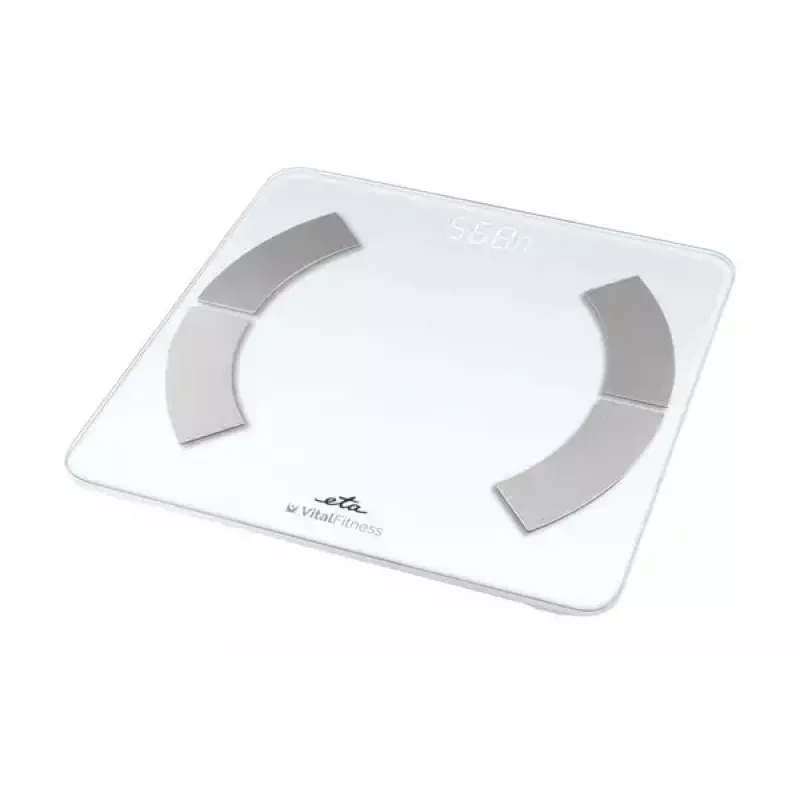 Elektronische Personenwaage ETA ETA277990000 – weiß, quadratisch, 180 kg Kapazität, 100 g Genauigkeit
