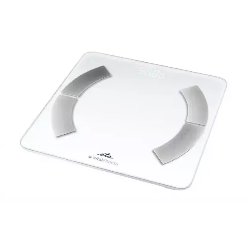 Elektronische Personenwaage ETA ETA277990000 – weiß, quadratisch, 180 kg Kapazität, 100 g Genauigkeit
