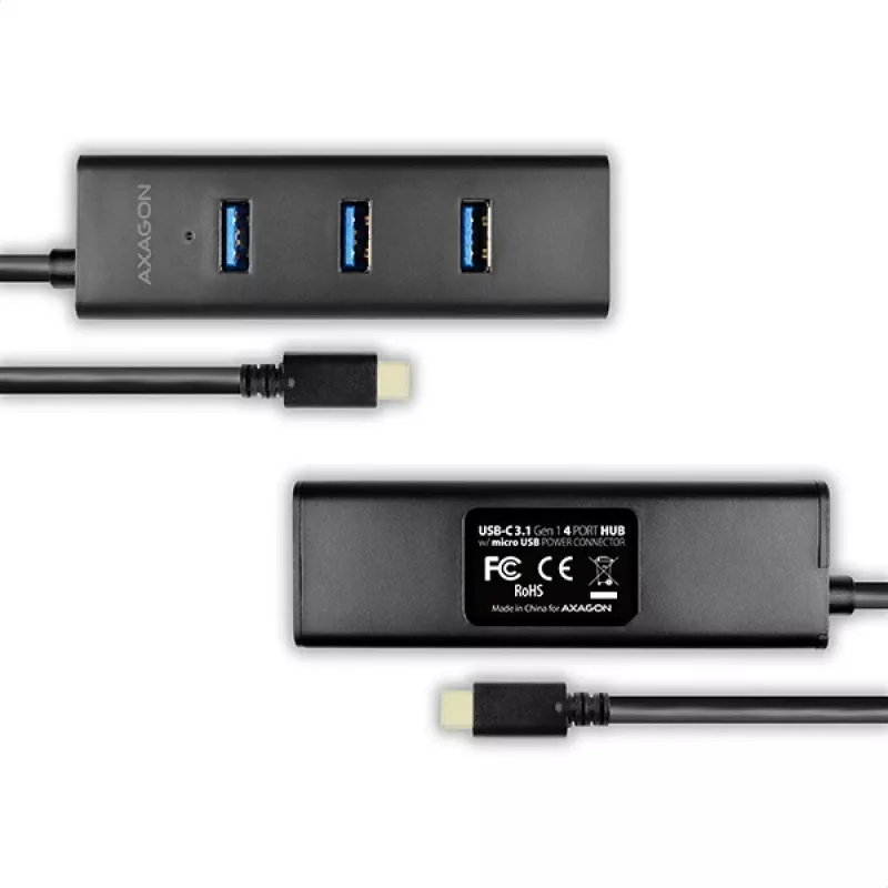 Axagon HUE-S2C Schnittstellen-Hub USB 3.2 Gen 1 (3.1 Gen 1) Type-A 5000 Mbit/s Schwarz