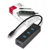 Axagon HUE-S2C Schnittstellen-Hub USB 3.2 Gen 1 (3.1 Gen 1) Type-A 5000 Mbit/s Schwarz