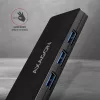 Axagon SuperSpeed USB schlank Hub, USB 3.2 Gen 1 (3.1 Gen 1) Typ-A, USB 3.2 Gen 1 (3.1 Gen 1) Typ-A, 5000 Mbit/s, Schwarz, Kunststoff, 0,14 m