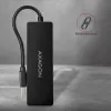 Axagon SuperSpeed USB schlank Hub, USB 3.2 Gen 1 (3.1 Gen 1) Typ-A, USB 3.2 Gen 1 (3.1 Gen 1) Typ-A, 5000 Mbit/s, Schwarz, Kunststoff, 0,14 m