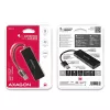 Axagon SuperSpeed USB schlank Hub, USB 3.2 Gen 1 (3.1 Gen 1) Typ-A, USB 3.2 Gen 1 (3.1 Gen 1) Typ-A, 5000 Mbit/s, Schwarz, Kunststoff, 0,14 m