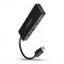 Axagon SuperSpeed USB-C schlank Hub, USB 3.2 Gen 1 (3.1 Gen 1) Typ-C, USB 3.2 Gen 1 (3.1 Gen 1) Typ-A, 5000 Mbit/s, Schwarz, Kunststoff, 0,14 m