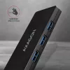 Axagon SuperSpeed USB-C schlank Hub, USB 3.2 Gen 1 (3.1 Gen 1) Typ-C, USB 3.2 Gen 1 (3.1 Gen 1) Typ-A, 5000 Mbit/s, Schwarz, Kunststoff, 0,14 m