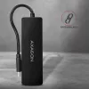 Axagon SuperSpeed USB-C schlank Hub, USB 3.2 Gen 1 (3.1 Gen 1) Typ-C, USB 3.2 Gen 1 (3.1 Gen 1) Typ-A, 5000 Mbit/s, Schwarz, Kunststoff, 0,14 m