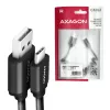 Axagon Daten- und Ladekabel USB 2.0 Länge 1,1 m. 3A. Schwarz gewendelt. USB-Kabel USB A USB C