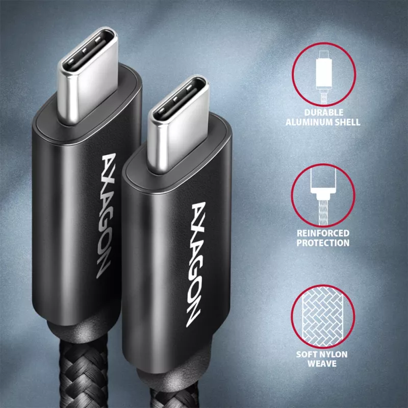 Axagon BUCM432-CM10AB USB-Kabel USB4 Gen 3x2 1 m USB C Schwarz