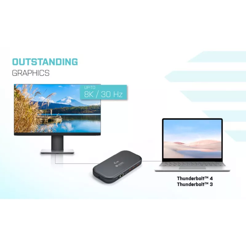 i-tec Thunderbolt 3/USB-C Dual-4K-Dockingstation + USB-C-auf-DisplayPort-Kabel (1,5 m) + Stromversorgung 60 W