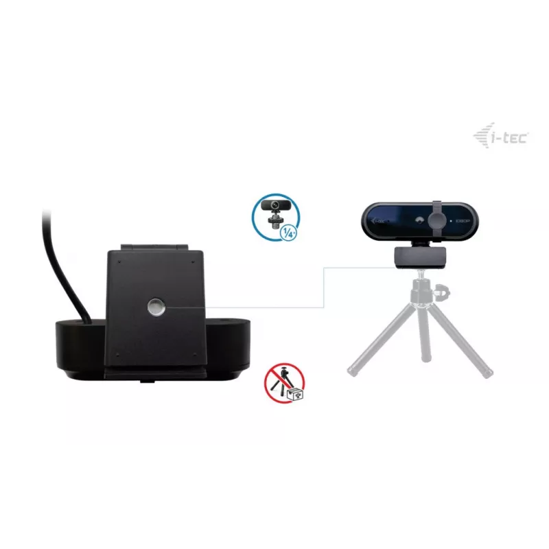 Webcam ITEC SOLOMON 100 1080p, 2 MP, Full HD 1920×1080, USB, Clip-Halterung, schwarz