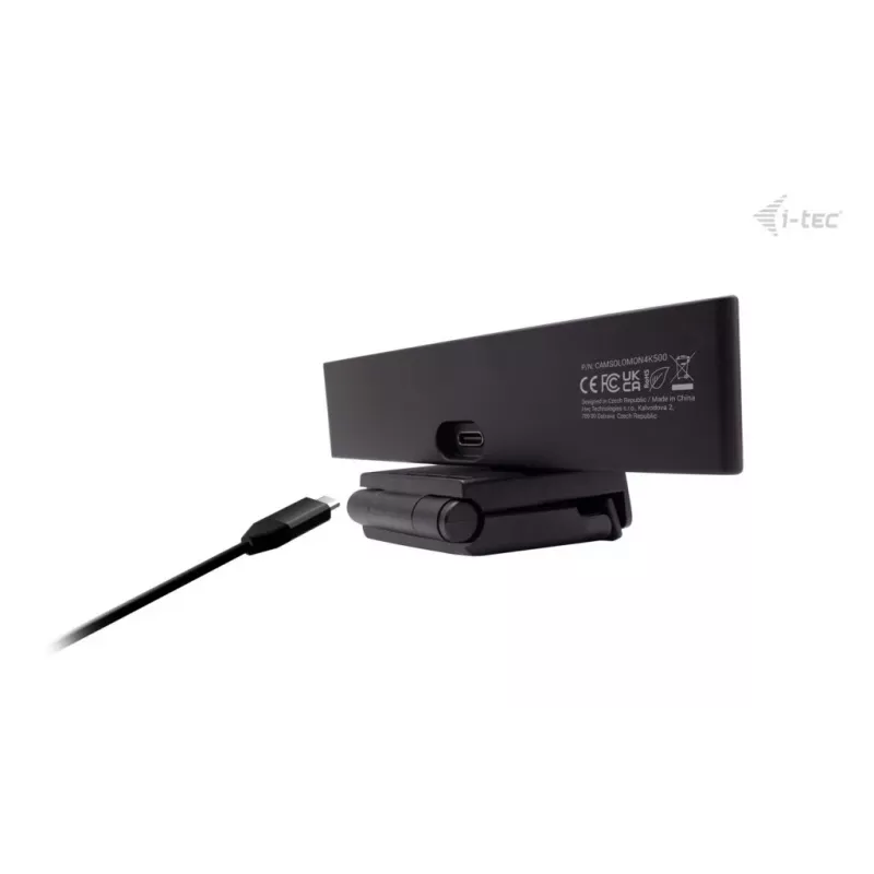 Webcam ITEC i-tec SOLOMON 500 4K PDAF — 4K Ultra HD, 3840×2160, USB, Clip-Halterung, schwarz