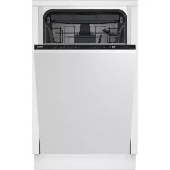 Geschirrspüler BEKO DIS46120 vollintegriert Slimline 45 cm, 11 Gedecke, weiß, 46 dB, Energieeffizienzklasse E