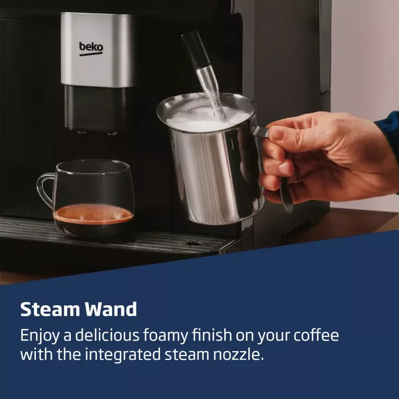 Beko CEG7302B CaffeExperto Kaffeevollautomat mit Dampfdüse