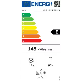 Beko BU1154HCN Kühl-Gefrierkombination Einbau 107 L Weiß