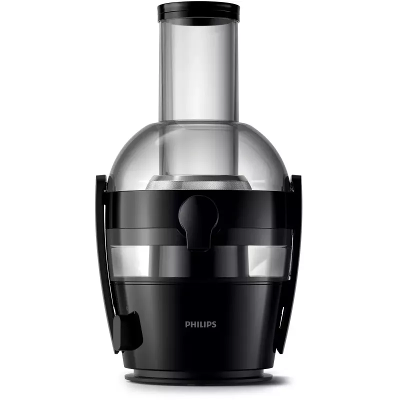 Slow Juicer Philips Viva Collection HR1856, 800 W, schwarz, LED-Display, Saftbehälter