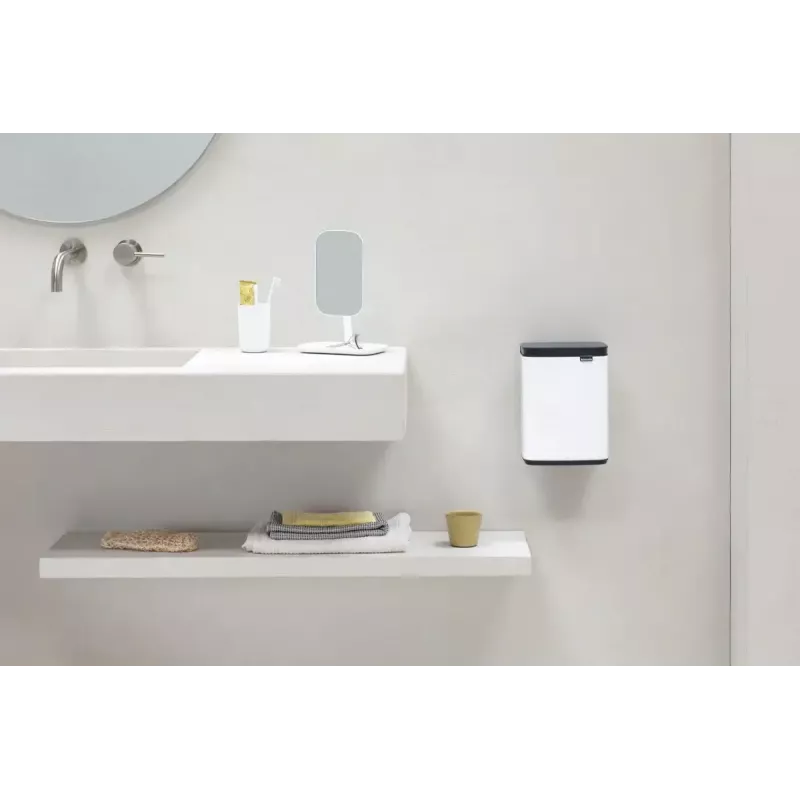 Brabantia Bo Abfalleimer 4 L rechteckig Stahl Schwarz Weiß