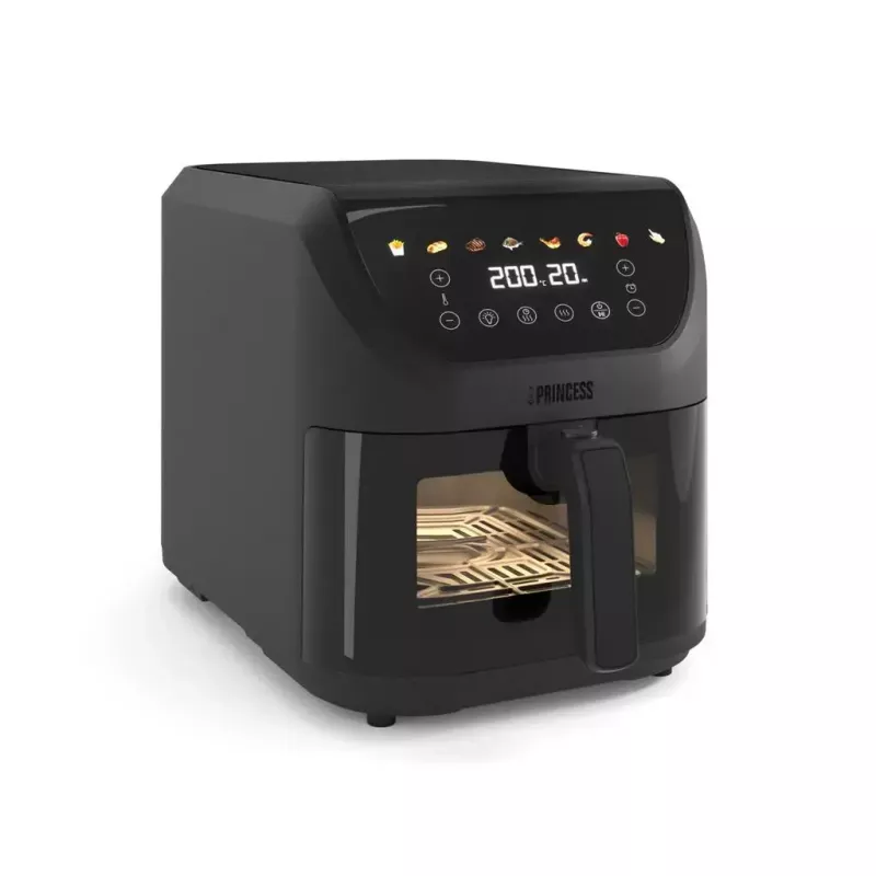 Heißluftfritteuse Princess 182476 Single 8 l, 2000 W, Touch-Bedienung, schwarz, min. 80 °C