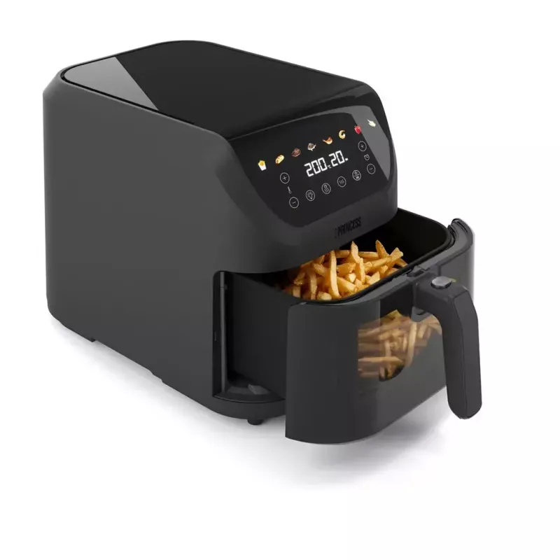 Heißluftfritteuse Princess 182476 Single 8 l, 2000 W, Touch-Bedienung, schwarz, min. 80 °C