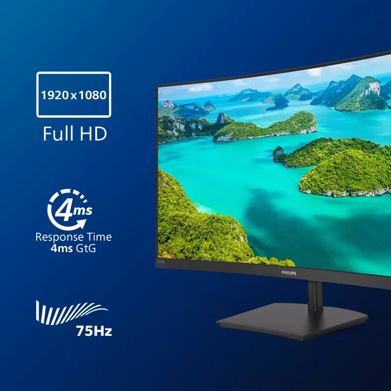 Philips E Line 241E1SCA/00 Computerbildschirm 59,9 cm (23,6 Zoll) 1920 x 1080 Pixel Full HD LCD Schwarz