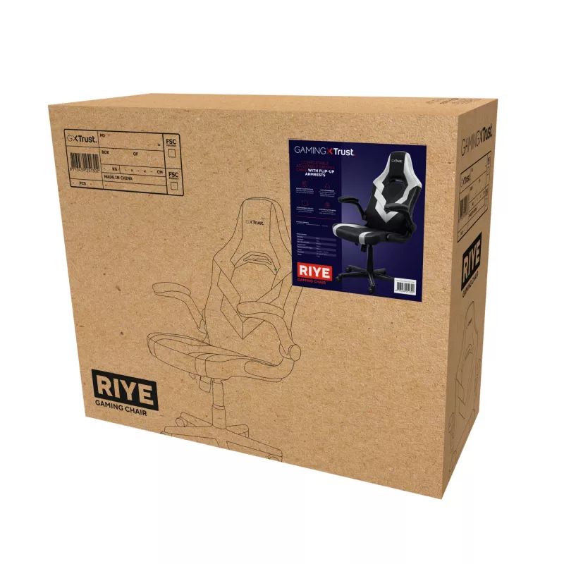Universal-Gaming-Stuhl Trust GXT 703W RIYE Schwarz Weiß 140 kg