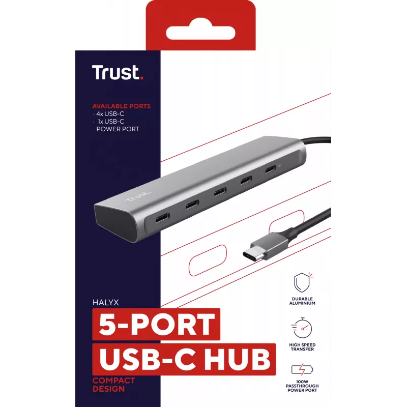 Trust Halyx USB 3.2 Gen 1 (3.1 Gen 1) Typ-C Silber