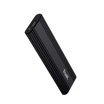 SSD-Gehäuse TRUST 25806 Schwarz für M.2, Einzellaufwerk, bis zu 4 TB, USB Type-C 10 Gbit/s (USB 3.2 Gen 2)