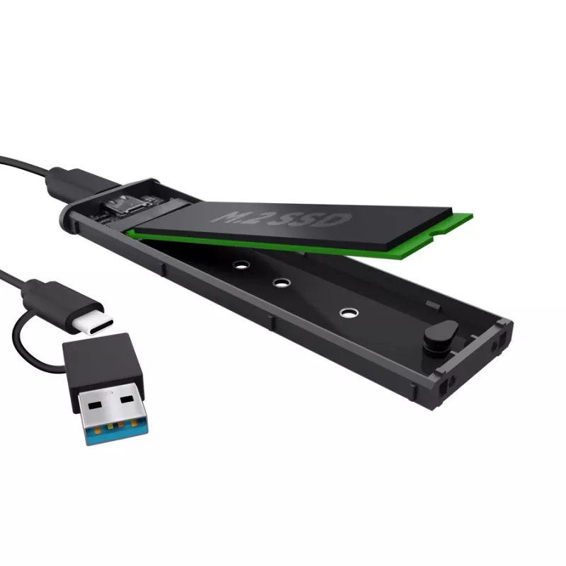 SSD-Gehäuse TRUST 25806 Schwarz für M.2, Einzellaufwerk, bis zu 4 TB, USB Type-C 10 Gbit/s (USB 3.2 Gen 2)