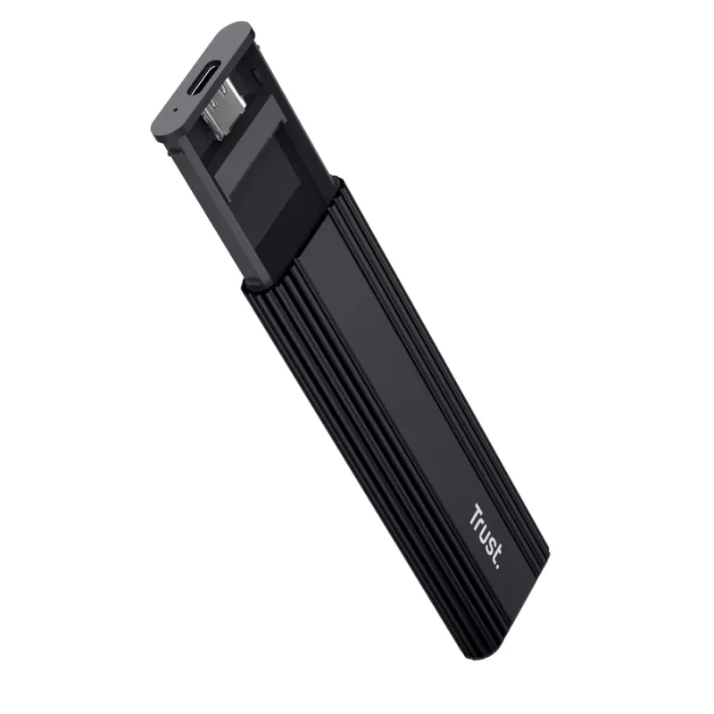 SSD-Gehäuse TRUST 25806 Schwarz für M.2, Einzellaufwerk, bis zu 4 TB, USB Type-C 10 Gbit/s (USB 3.2 Gen 2)