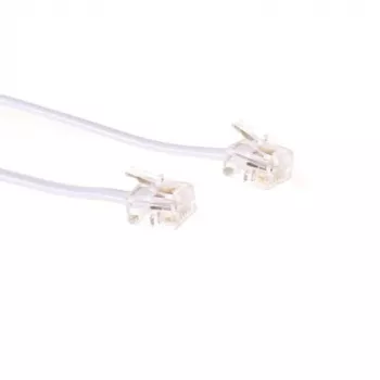 ACT Weiß 0,5 Meter flaches Telefonkabel mit RJ11-Steckern