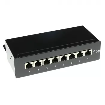 Aufputz-geschirmter 8-Port CAT5E-Patchpanel-Kasten ACT FA5001, 173×44×109 mm