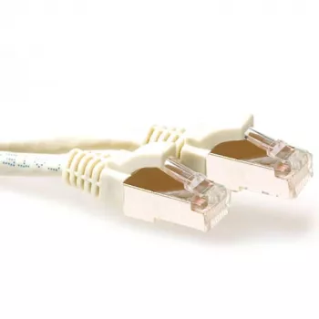 ACT Ivory 20 Meter SFTP CAT6A Patchkabel, rastnasenfrei, mit RJ45-Steckern