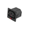 ACT C13 IEC Lock Net Entree (1x outlet) - schwarz, PA135015BK, C13, Schwarz, Rot, Buchse, Gerade, Thermoplast, 2000 V
