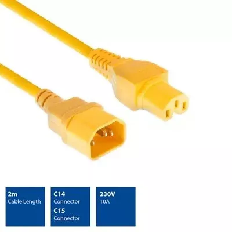 Netzkabel C14 - C15 ACT 2 m H05RN-F 250 V 10 A