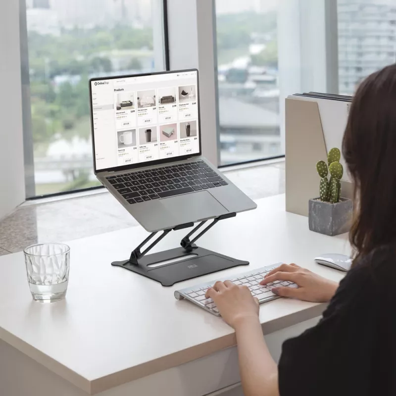 Laptopständer ACT AC8140 Aluminium stufenlose Höhenverstellung Schwarz