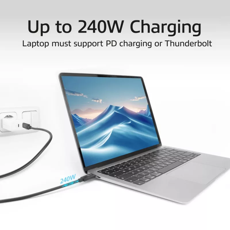ACT USB4 20Gbps 240W USB Type-C Kabel 2m Schwarz USB-IF zertifiziert