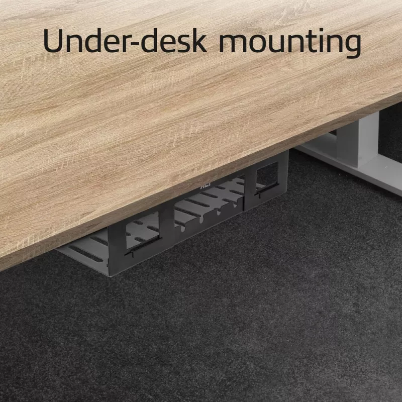 Untertisch-Kabelmanagementwanne ACT 40 cm Stahl, gerade, 3 kg Tragfähigkeit (B400×T140×H100 mm)