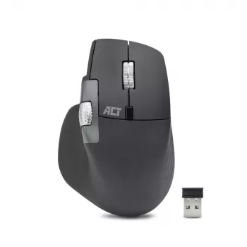 ACT AC5147 kabellose Lasermaus — rechtshändig, RF + Bluetooth, 4800 DPI, 6 Tasten, grau