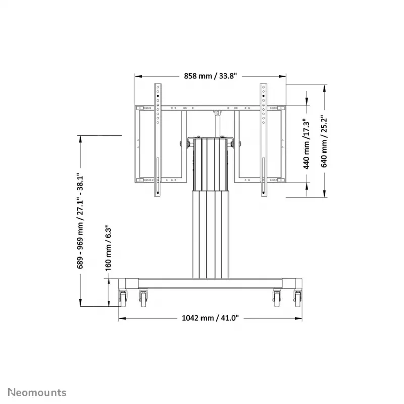 Neomounts PLASMA-M2550TSchwarz TV-Wagen 42-85 Zoll - motorisiert - Tischneigefunktion
