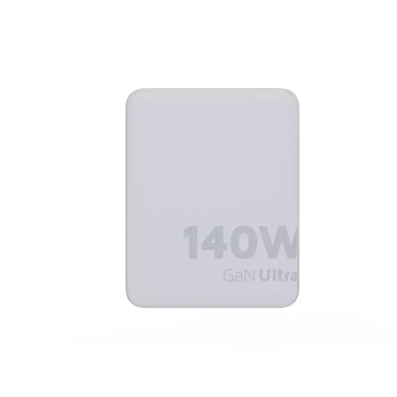 Tragbarer 140W GaN-Reiselader Xtorm XVC2140 mit 3× USB-C-PD-Anschlüssen und 2 m USB-C-Kabel, weiß