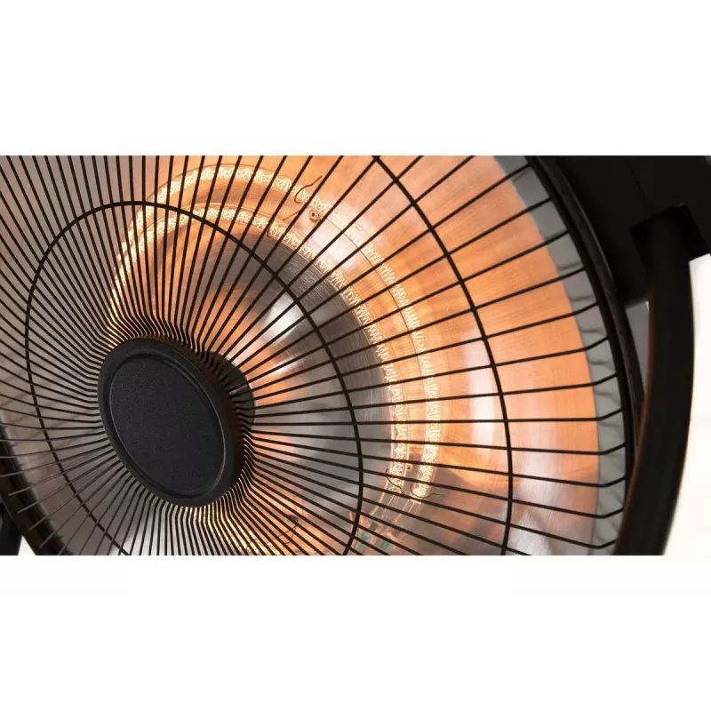 Halogen-Elektroheizlüfter SUNRED Retro, 2100/900 W, für Bodenaufstellung im Innenbereich, heizt bis zu 17 m², schwarz/braun