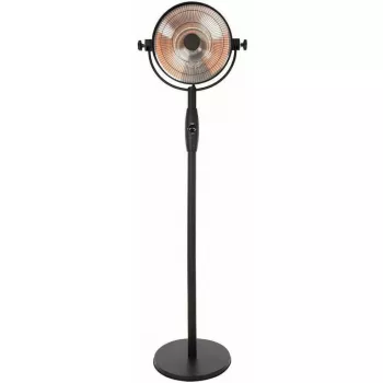 Halogen-Elektroheizlüfter SUNRED Retro, 2100/900 W, für Bodenaufstellung im Innenbereich, heizt bis zu 17 m², schwarz/braun