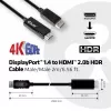 CLUB3D DisplayPort 1.4 zu HDMI 2.0b HDR Kabel, Stecker/Stecker, 2 m