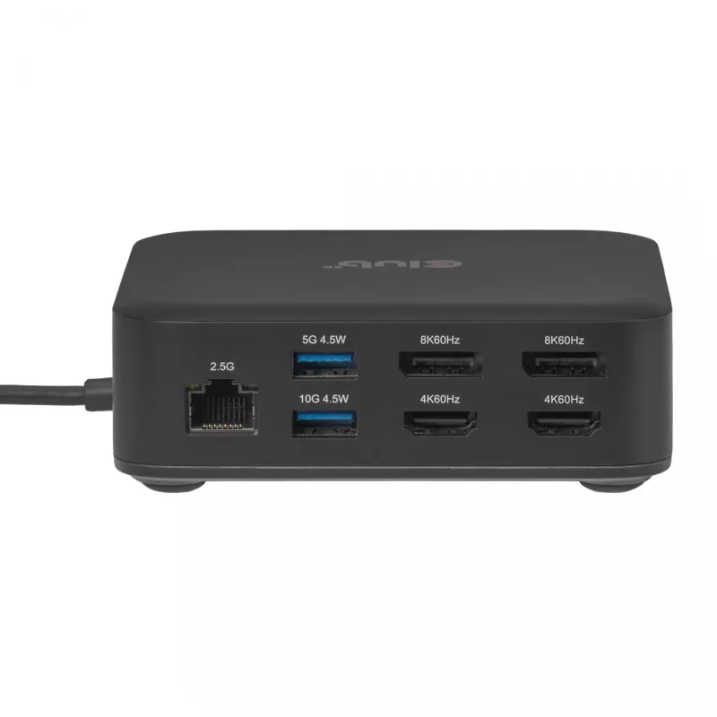 USB-C Quad DisplayLink Dockingstation CLUB 3D CSV-2542 — 2× DisplayPort 8K60Hz, 2× HDMI 4K60Hz, PD 100W, 2.5G Ethernet
